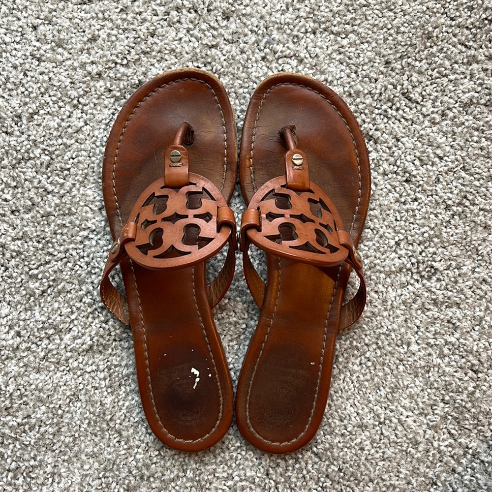 Tory Burch Leather Miller Sandal Size 8